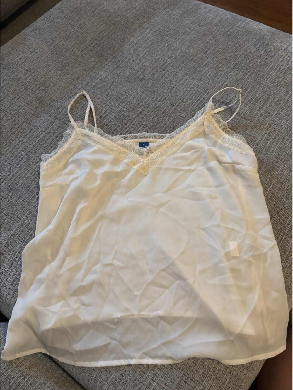 Old Navy Frosted Cookie White Lace Trim Tank Size M